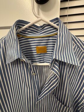 Robert Talbott Blue and White Striped Dress Shirt